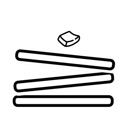 Black and white triple stack pancake icon topped with butter