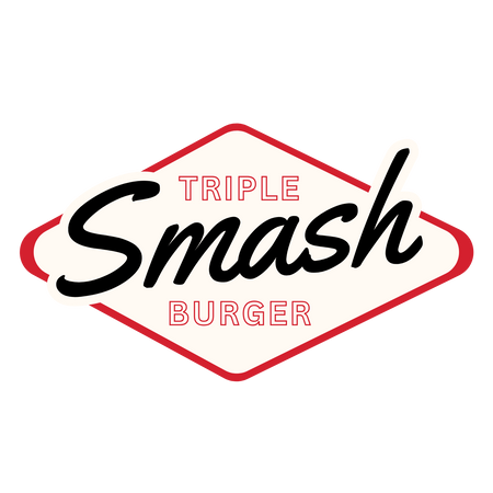 vintage diamond icon with handwritten triple smash burger font
